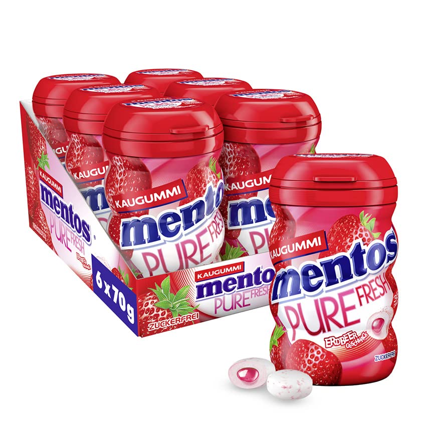 Mentos Kaugummi Pure Fresh Erdbeere 6x70g