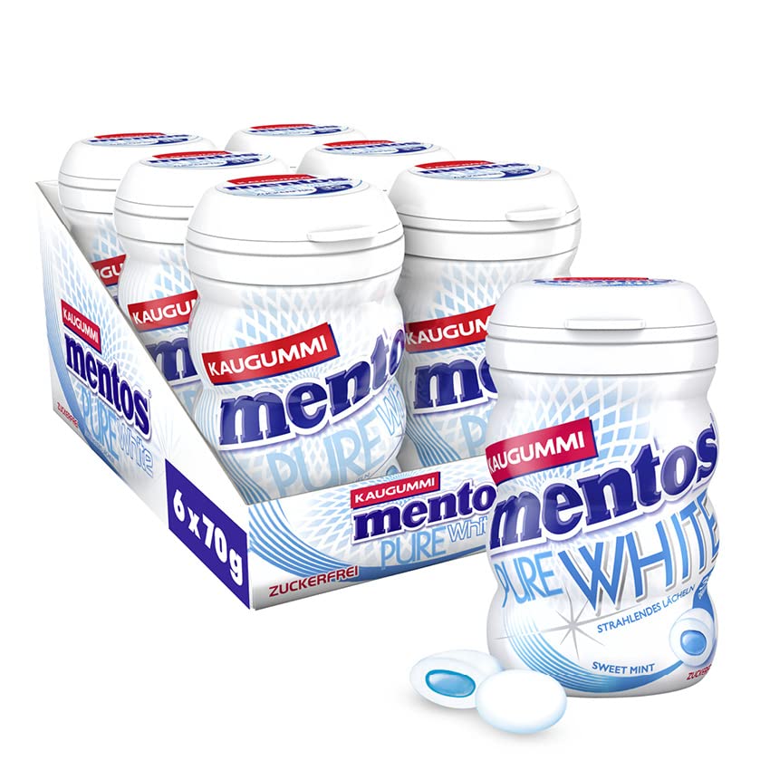 Mentos Kaugummi Pure White 6x70g